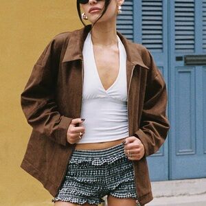 Princess Polly Tan Zip-Up Jacket